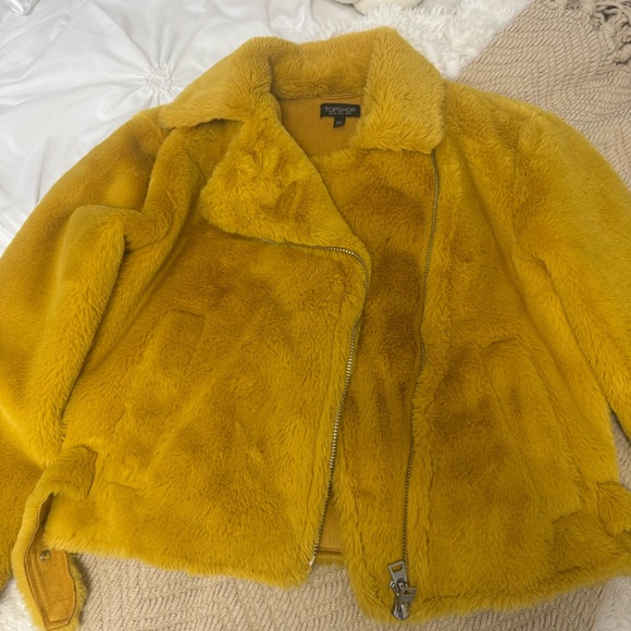 Topshop Yellow Teddy Jacket - Picture 7 of 8